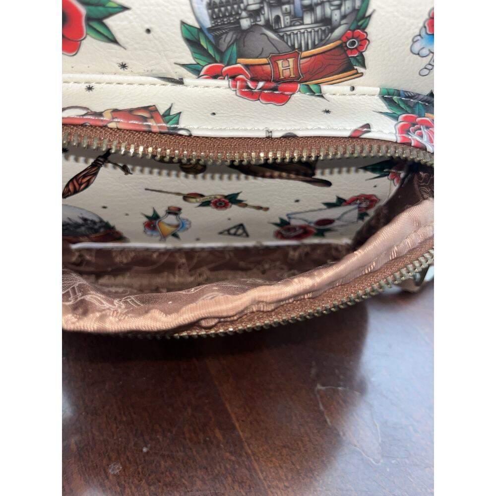 Loungefly Harry Potter Tattoo Art Cream Color Mini Backpack Excellent Condition - Picture 14 of 16